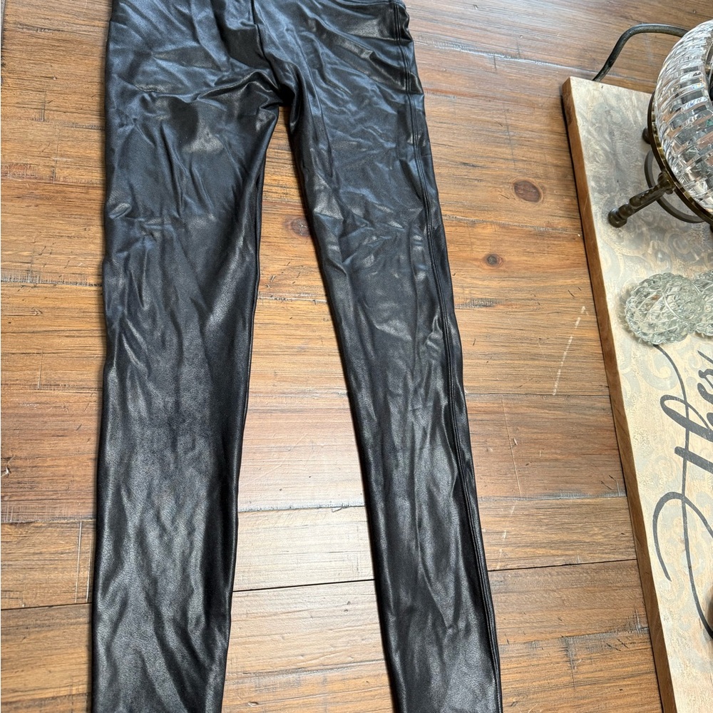Sleek Black Faux Leather Leggings